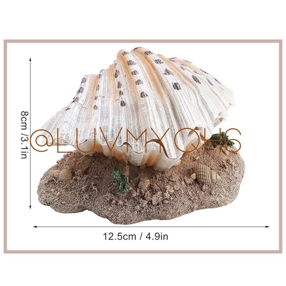 Aquarium Decor Realistic Shell Pearl - Picture 3 of 3